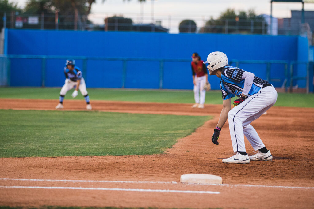 baseball player on first base