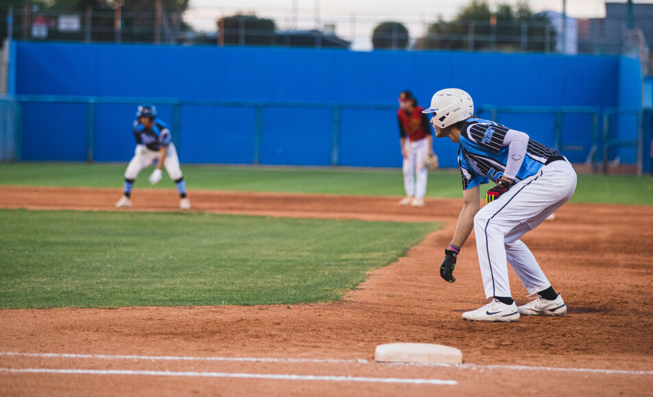 baseball player on first base